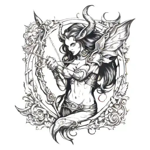 Succubus Pierced By An Arrow