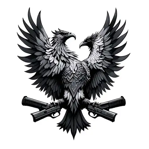 Phoenix With 2 Head And Guns