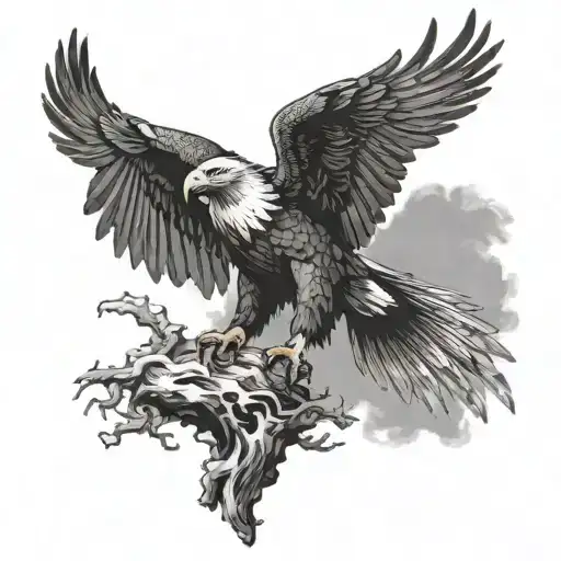 Eagle Perched On Top