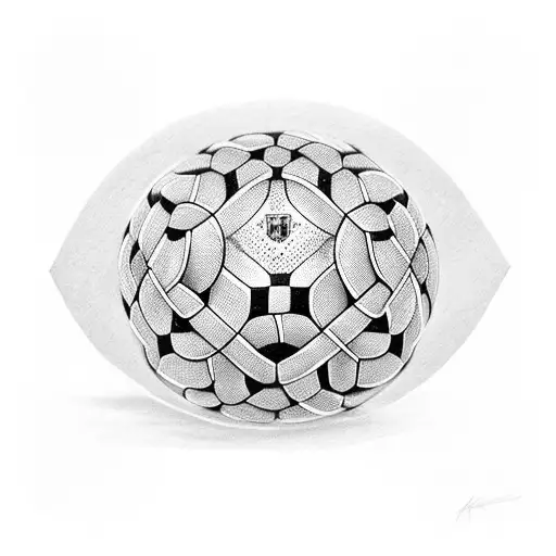 An Intricate Design Of Interlocking Footballs Forming The Word 'Love'