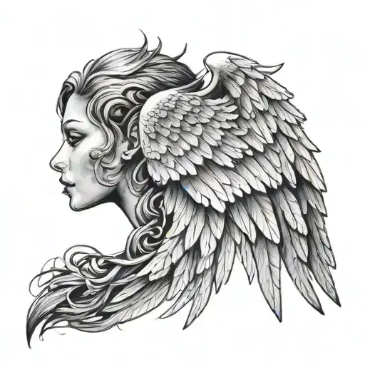 Angel Wings From The Side Profile