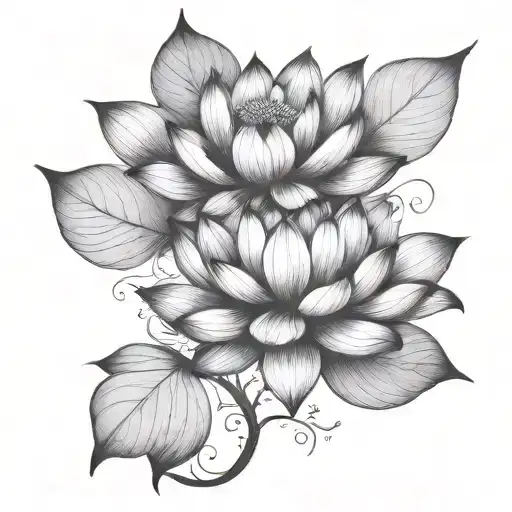 Lotus Flower Large Black Leaves