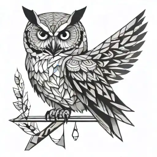 Geometric Owl Perched