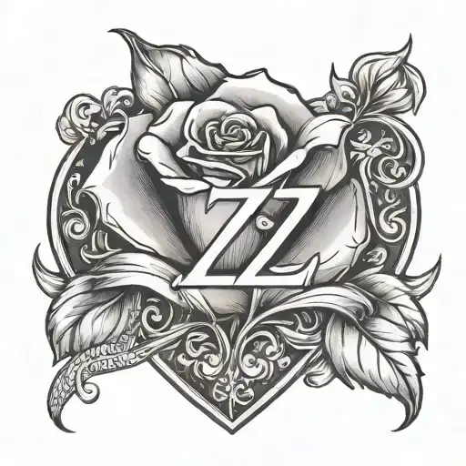 Letter Z Holding A Rose
