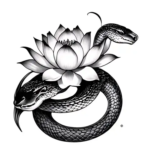 Lotus And Snake
