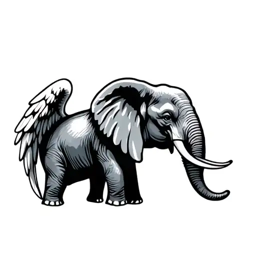 Elephant With Angel Wings