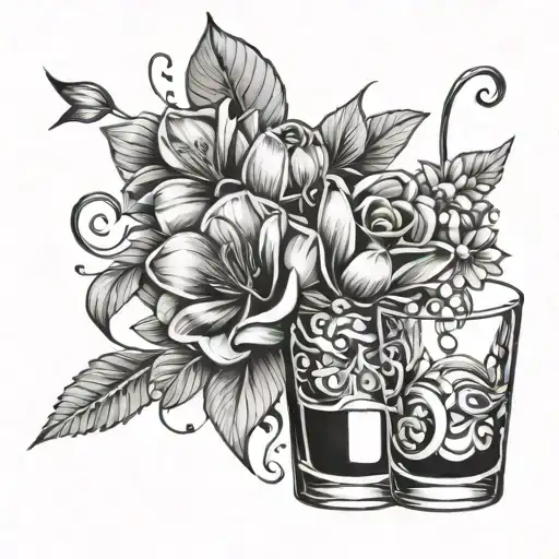 Life Flower And Cocktail And Music