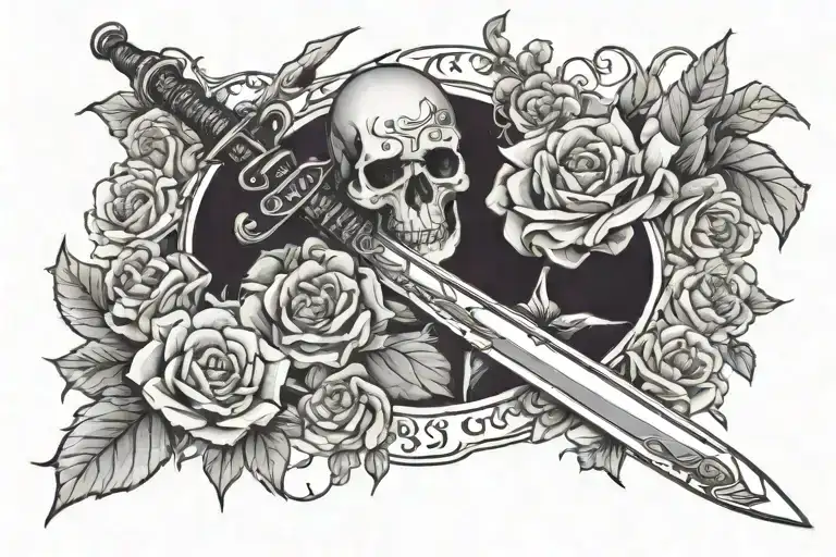 999 With Flowers And A Sword Going Through It