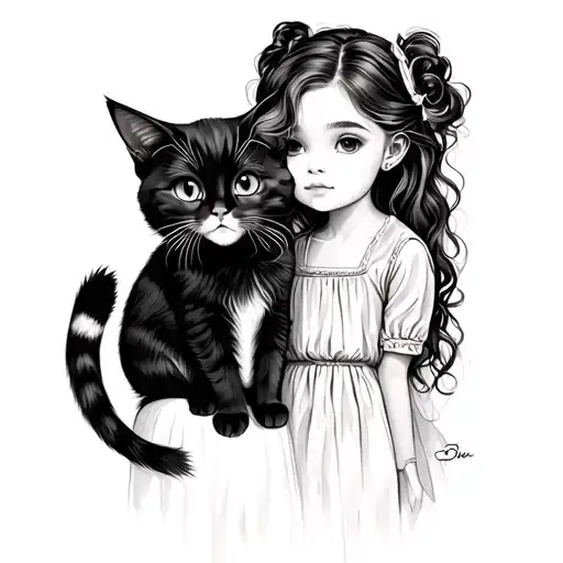 Boy And Girl And Cat
