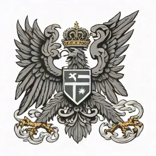 Hungary Flag And Double Headed Eagle