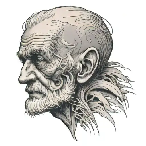 Creepy Old Man Peaking Its Head