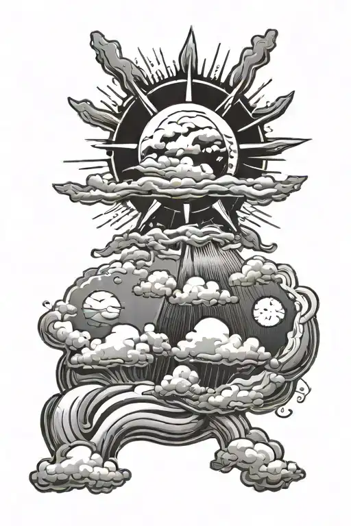 Cloudy Sky With Sun Shining