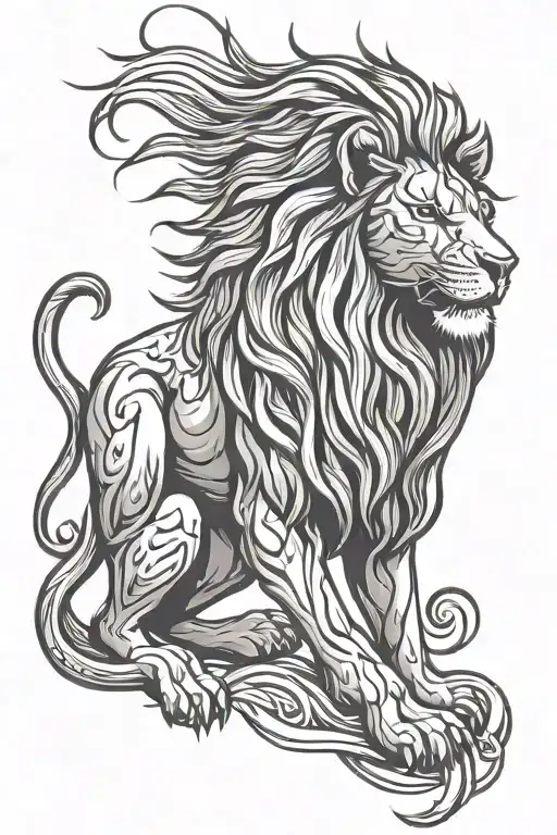 Lion Vector Lines Celt