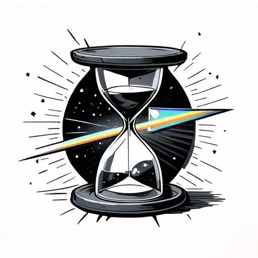 Hourglass With Dark Side Of The Moon Prism Light