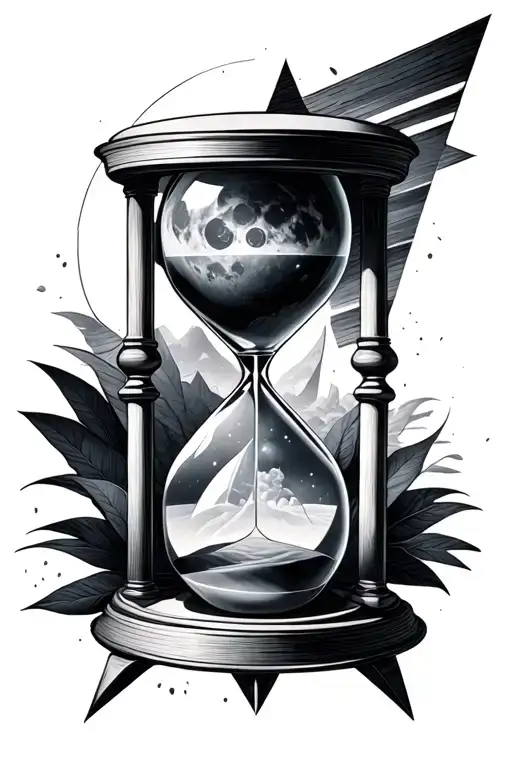 Hourglass With Dark Side Of The Moon Prism Album Cover Merged