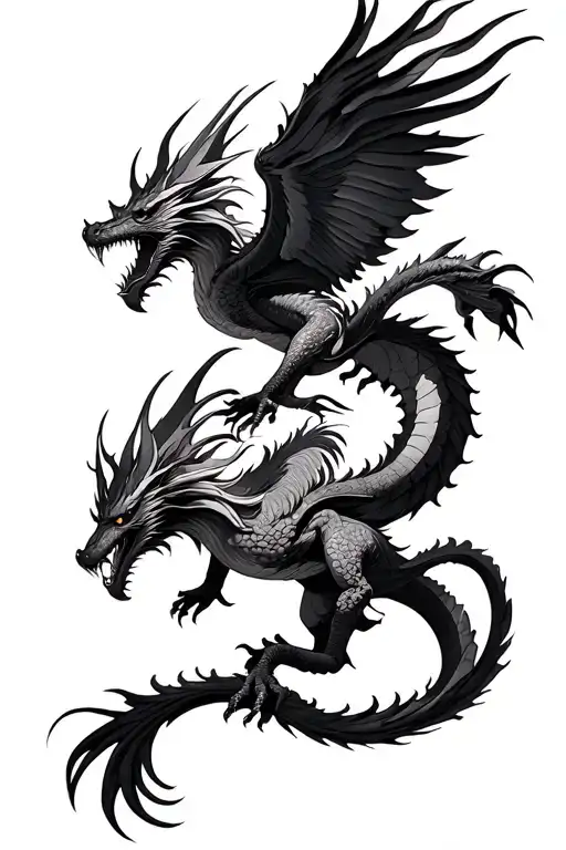 Dragon And Phoenix Soaring