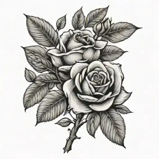 An Olive Branch Entwined With The Stem Of A Rose