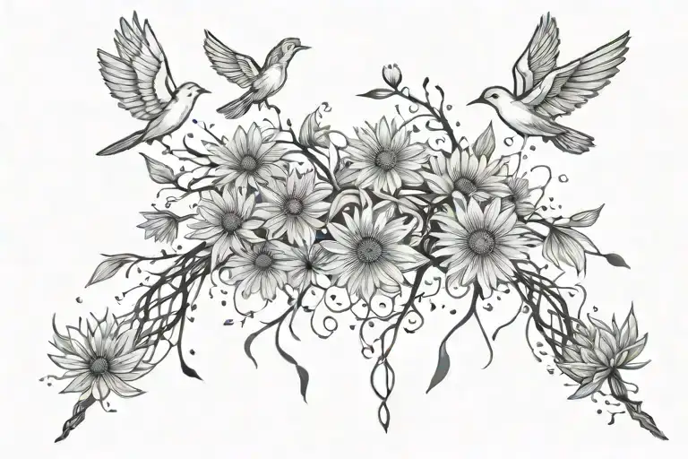 Dandelions Broken Chains And Birds Flying Away