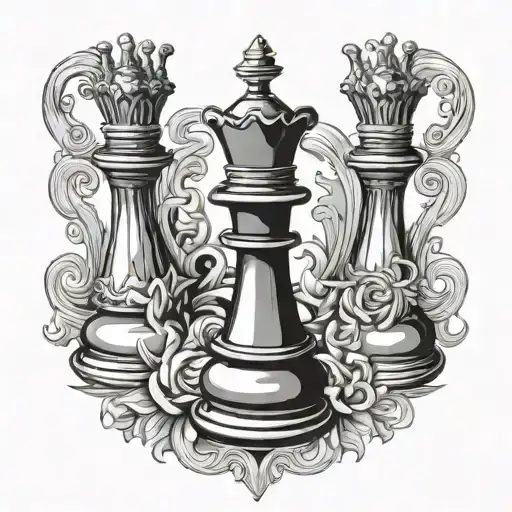 Black And White King Chess Piece Anime