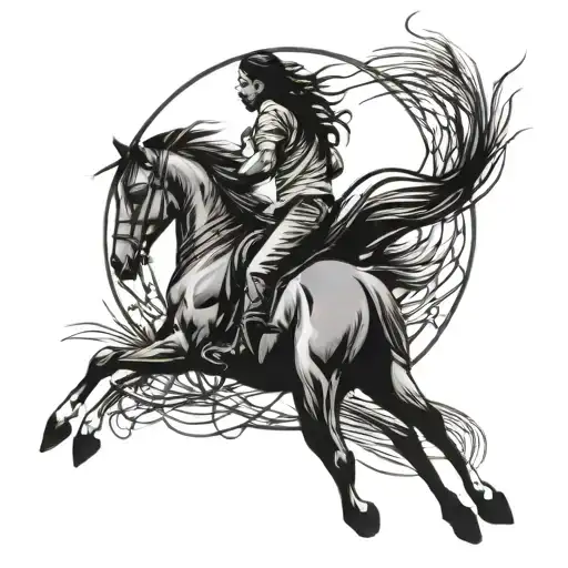 Horse Running Through Dream Catcher