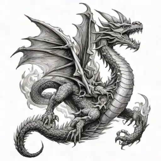 Battle Scene Dragon Breathing Fire