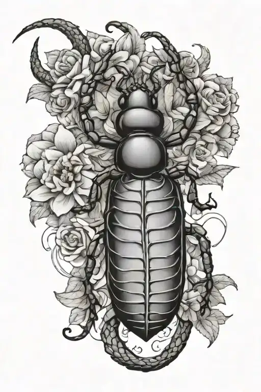 Snake Flower Egyptian Beetle Surrounded