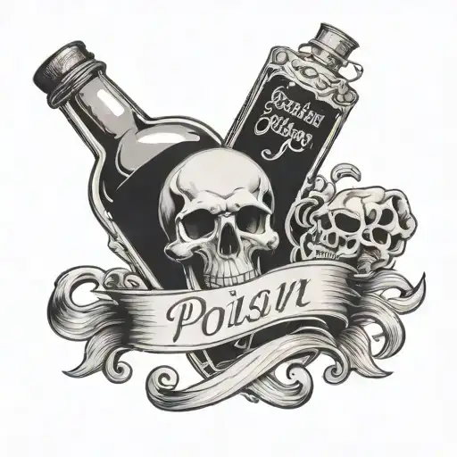 Poison Bottle Label Says Pretty Little Poison With A Badass Skull