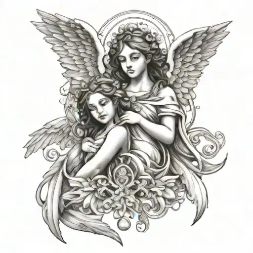 Guardian Angel Word And Nivetha Word Combined Together