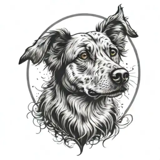 Detailed Image Of My Dog With A Circle Shape Made