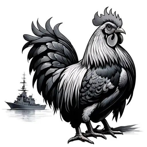 Battleship With Rooster Design