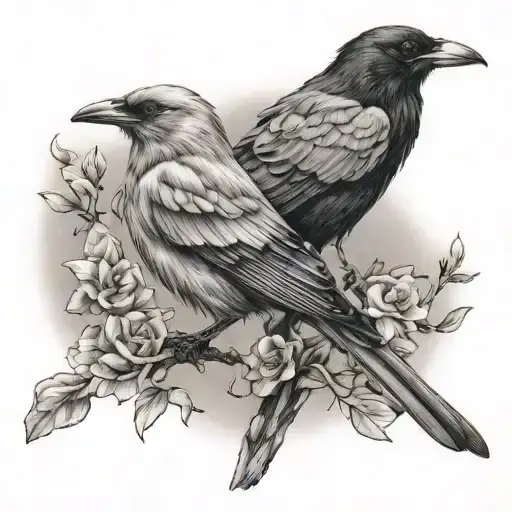 The Mockingbird & The Crow By Hardy Tattoo Design