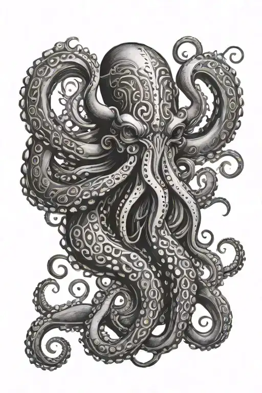 Viking Octopus Wrapping Its Tentacles
