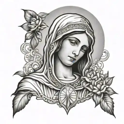 Virgen Mary Holding Jesus Christ