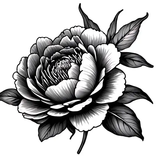 Tiger Lily Carnation Peony Flower Intertwined Symbolizing Memorial