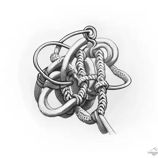 Sport Climbing Rope Attached To A Bold With Carabiners