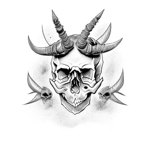 Skull With Devil Horns
