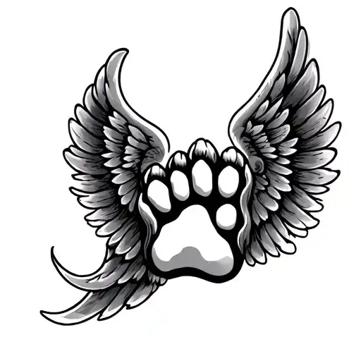 Dog Paw With Wings
