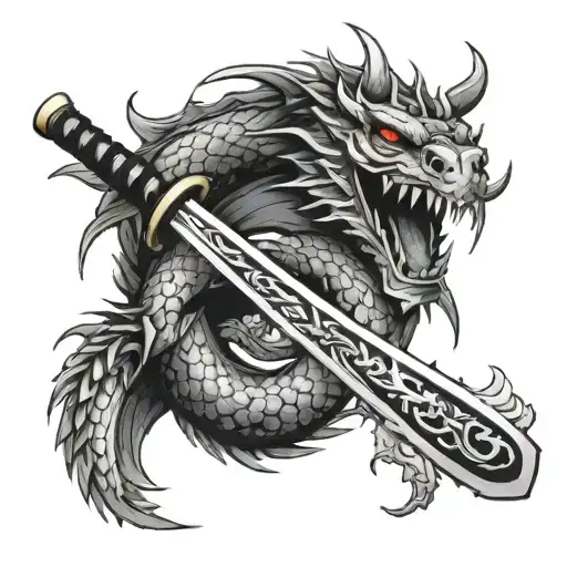 Katana With Dragon