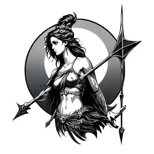 Artemis With An Arrow Minimalistic