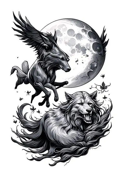 Skol And Hati Chasing The Sun And Moon