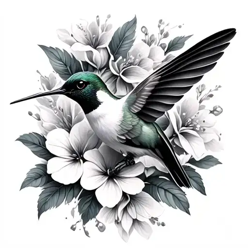 Hummingbird Surrounded By Flowers