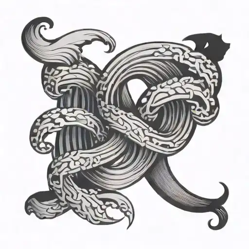 Aquarius Wave Wristband Made Of Intertwined Waves Like Mc Escher