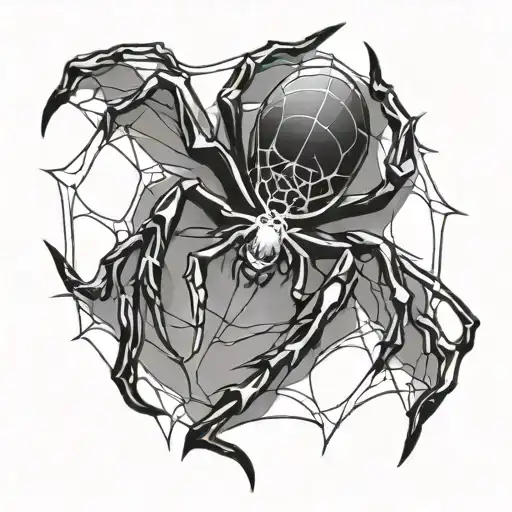 Spider Weaving A Web With The Date 01 16 2008 On The Spider Back