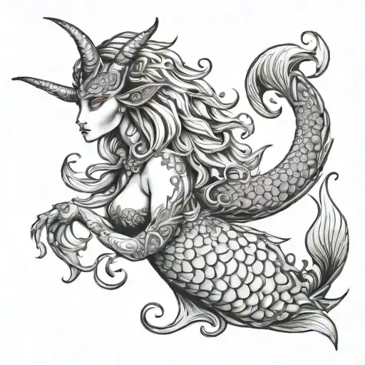 Sea Goat With Mermaid Tail