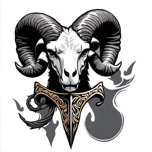 Dagger With Ram Head Handle