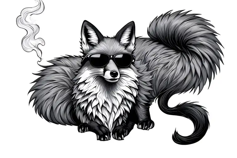 Fox Full Body With Sunglasses Smoking