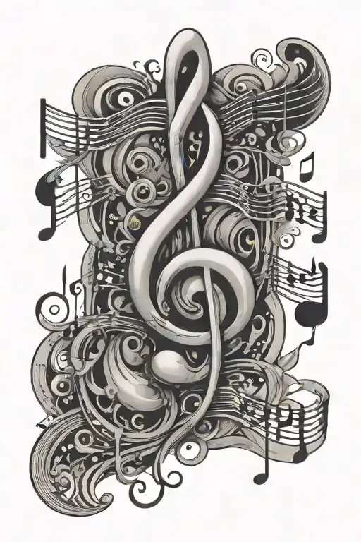 Music Note Intertwined With Alto Sacxophones Blowing Out The Name Alisha