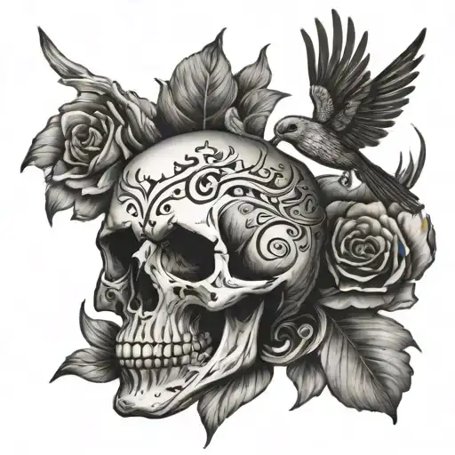 Skull And Bird