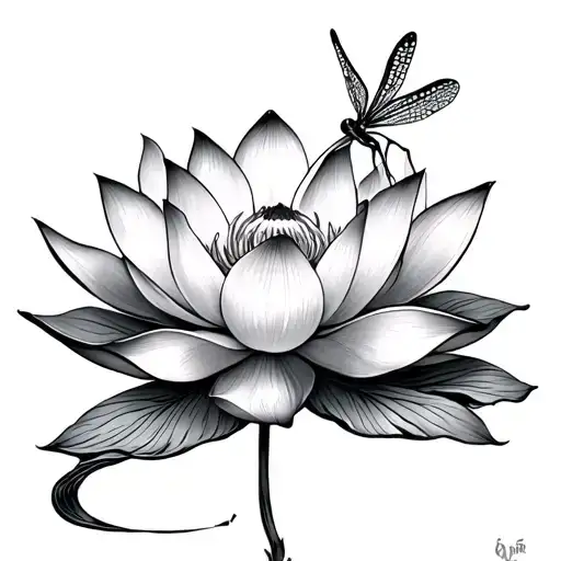 Lotus And Dragonfly