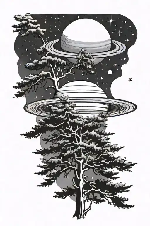 Saturn With A Pine Tree